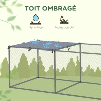 PawHut Enclos poulailler cage clapier extérieur 3 m² pour petits animaux dim. 3 x 1 x 0,8 m acier galvanisé(m-4)