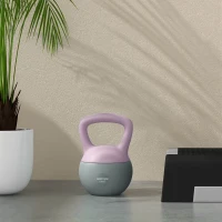 SPORTNOW 10KG Soft Kettlebell, Kettlebell with Non-Slip Handle for Home Gym, Weight Lifting, Strength Training, Purple/Grey(m-7)