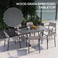 Outsunny Aluminium and Steel Expanding Six-Seater Garden Table - Grey(m-6)