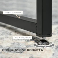 HOMCOM Tavolini da Caffè Impilabili in Vetro temperato e Acciaio per Soggiorno, Nero(m-6)