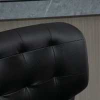 HOMCOM Set 2 Sgabelli da Bar Girevoli e Imbottiti in Pelle PU Nera con Schienale e Poggiapiedi, Altezza Regolabile, per Cucina o Pub, 50x55.5x93-114cm(m-8)