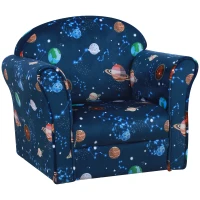 HOMCOM Kindersessel, Kinderzimmer Sofa, Kindersofa Mini-Sofa-Sessel für 3-6 Jahre,Polyester, Blau, 50 x 39 x 44 cm(m-1)