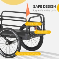 HOMCOM Steel Bike Trailer with Triple Safety, Wagon Bicycle Trailer with Suspension, 2 Wheels Outdoor Storage Carrier, Black(m-5)