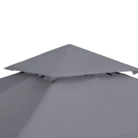 Outsunny Tetto di Ricambio per Gazebo 3x3m a 2 Livelli e Resistente ai Raggi UV, Grigio Scuro(m-7)