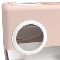 PawHut Arenero para Gatos con Pala Bandeja Extraíble 2 Puertas Entrada Principal y Salida Superior 52x41x38,5 cm Ros(m-8)