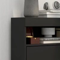 HOMCOM 16 Shoe Pair Storage Cabinet, with Flip Doors - High Gloss Black(m-8)