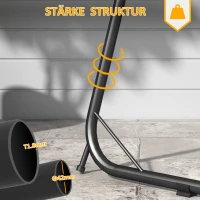 Outsunny Hängesesselständer Gestell für Hängesessel Hängesesselhalterung, 133 cm x 116 cm x 195/230 cm, Schwarz(m-4)