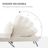 HOMCOM Fauteuil chauffeuse canapé-lit Convertible 1 Place déhoussable Grand Confort Coussin Pieds accoudoirs(m-4)