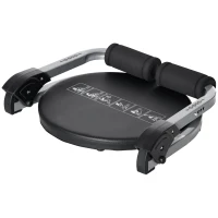HOMCOM Bauchtrainer, multifunktional, 3 Widerstände, klappbar, leicht gebaut, Stahlrahmen, schwarz, 55 x 42 x 11-32cm(m-10)
