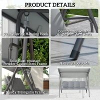 Outsunny Three-Seater Garden Swing Seat - Light Grey(m-6)
