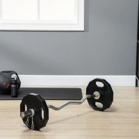 SPORTNOW Conjunto de 2 Discos de Pesas de 10 kg con Orificio de 5 cm para Entrenamiento de Fuerza  Ø32x4 cm Negro(m-8)