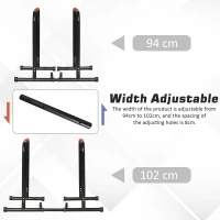 HOMCOM Multifunctional Dip Stand Station Bars Parallel Stand Push Up Parallette Adjustable Stable Home Gym Fitness Exercise Work Out(m-5)