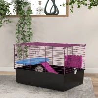 PawHut Chinchillas Small Rabbit Guinea Pig Small Animal Cage, Pet Playhouse, with Platform, Ramp, 71 x 46 x 47cm(m-10)