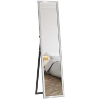 HOMCOM Glitter Frame Full-Length Mirror - Silver(m-10)
