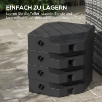 Outsunny Obciążniki do podstaw parasoli, wypełnialne wodą i piaskiem, plastikowe, 80Dł x 80Szer x 13Wys cm, Czarny(m-7)