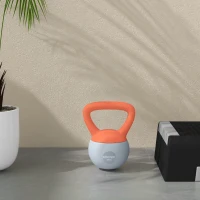 SPORTNOW 4KG Soft Kettlebell, Kettlebell with Non-Slip Handle for Home Gym, Weight Lifting, Strength Training, Orange/Grey(m-7)