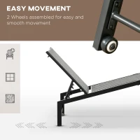 Outsunny Rattan Sun Lounger, with Five-Position Back - Brown/Black(m-6)