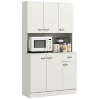HOMCOM Freestanding Kitchen Pantry Storage Cabinet - White(m-1)
