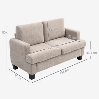 HOMCOM Two-Seater Chenille Sofa - Light Brown(m-3)