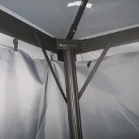 Outsunny 3 x 4m Aluminium Garden Gazebo, Marquee Canopy Shelter Pavilion Party Tent with Nets and Curtains for Garden and Deck, Dark Grey(m-8)