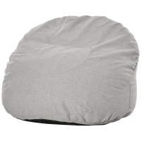 HOMCOM Sitzsack Sitzkissen gepolstert Polyester Schaumstoff Hellgrau(m-9)