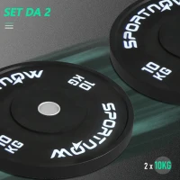 SPORTNOW Set di 2 Dischi Palestra da 10kg per Bilanciere e Manubri con Attacco Ø5cm, Nero(m-4)