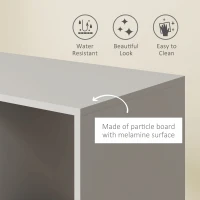 HOMCOM Open Wardrobe on Wheels, Bedroom Wardrobe with Clothes Hanging Rail, 2 Storage Shelves, Mobile Garment Rack for Cloakroom, Hallway, Grey(m-4)