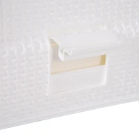 PawHut Katzentoilette mit ausziehbarer Schale, Katzenklo mit Schaufel, Tragbar, PP, Weiß, 54 x 42 x 41 cm(m-9)