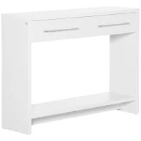 HOMCOM Table console table d'entrée bout de canapé avec étagère et 2 tiroirs style moderne - dim. 101,6I x 28P x 76,2H cm - blanc(m-10)
