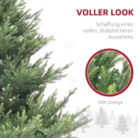 HOMCOM Künstliche norwegische Fichte, Weihnachtsbaum mit 1046 Spitzen, Metallsockel, Grün(m-5)