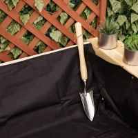 Outsunny Hochbeet Pflanzkasten Blumenkasten Blumentopf mit Abflusslöchern Vliesstoff Tannenholz Natur 129 x 78,5 x 82,5 cm(m-8)