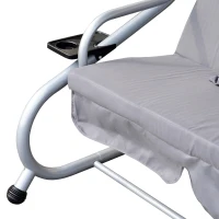 Outsunny 2-in-1 Garden Swing Seat Bed, 3 Seater Convertible Swing Chair Bench with Tilting Canopy, Cushioned Seat and 2 Pillows for Patio, Yard, Grey(m-9)