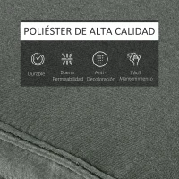 Outsunny Cojín para Tumbona de Exterior 198x53x5 cm Desenfundable y Lavable con Reposacabezas Extraíble Colchoneta Plegable de Algodón Cojín SOLO para Silla Reclinable de Jardín Gris(m-7)