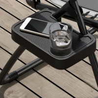 Outsunny Zero Gravity Lounger Chair Set of 2, Folding Reclining Patio Chair with Padded Seat, Cup Holder, Soft Cushion and Headrest for Poolside, Camping, Grey(m-9)