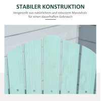 Outsunny Adirondack Stuhl Klappbar Adirondack Chair aus Holz Outdoor Gartenstuhl mit Fußstütze Hoher Rücken- und Armlehnen Balkonstuhl Gartensessel für Garten, Balkon 78 x 140 x 94cm Grün(m-6)
