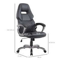 HOMCOM Racing Gaming Sports Chair Swivel Desk Chair Executive Leather Office Chair Computer PC chairs Height Adjustable Armchair(m-3)
