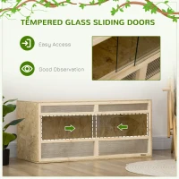 PawHut Reptile Terrarium Vivarium Habitat w/ Transparent Sliding Doors, Breathable Mesh, for Lizards, Horned Frogs, Snakes and Chameleons, 100 x 47 x 47cm(m-6)