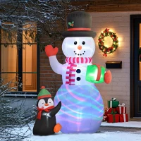 Outsunny 8ft Inflatable Christmas Snowman, with Accessories(m-9)