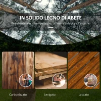 Outsunny Panchina da Giardino 2 Posti in Legno con Ripiano e Braccioli, 125x58x88cm, Legno(m-7)