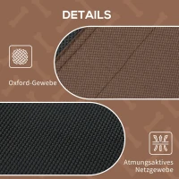 PawHut Erhöhtes Hundebett mit Baldachin, Haustierbett, Hundeliege outdoor mit Dach, Atmungsaktiv, Taftstoff für Camping Kaffee 122 x 92 x 108 cm(m-5)