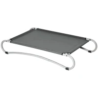 PawHut Cama Elevada para Perros Pequeños Medianos Cama para Mascotas con Tela de Malla Transpirable Marco Curvo de Acero para Interior Exterior 110x65x20 cm Gris(m-10)