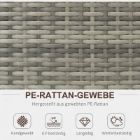 Outsunny Gartenmöbel-Set aus PE-Rattan 5tlg. abnehmbare Polster, inkl. Stauraum, Grau(m-4)