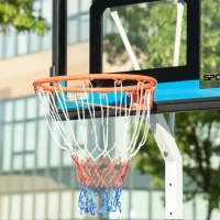 SPORTNOW 2.6-3.1m Adjustable Basketball Hoop and Basketball Stand w/ Backboard and Weighted Base, Portable on Wheels, White(m-9)