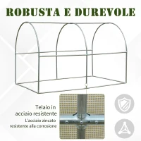 Outsunny Serra a Tunnel per Orto 3x2x2m con Copertura in PE, 2 Porte e Struttura in Acciaio, Bianco(m-7)