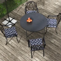 Outsunny 4-Piece Seat Cushion Pillows Replacement, Patio Chair Cushions Set with Ties for Indoor Outdoor, Blue(m-8)