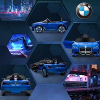 HOMCOM BMW i4 Licensed 12V Kids Electric Ride-On Car, Blue(m-8)