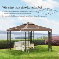 Outsunny Ersatzdach für Pavillons, mit Winddach, Wasserabführung, robust und langlebig, Farbe: Kaffee, 3 x 3 m(m-3)
