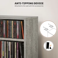 HOMCOM Set of Two 102 CD Storage Units - Cement Grey(m-7)