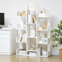 HOMCOM Mobile Libreria ad Albero con 13 Ripiani in Legno Truciolare, 96x30x150cm(m-2)