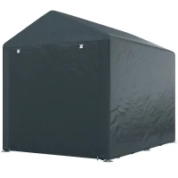 Outsunny Capanno Porta Attrezzi e Tenda Garage per Bici e Moto con Copertura Anti-UV, 1.6x2m, Grigio Scuro(m-10)